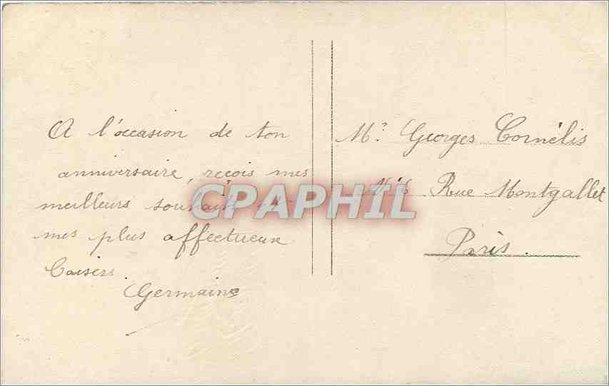 CPA Heureux Anniversaire Fleurs — Rückseite