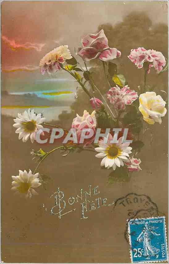 CPA Bonne fete Fleurs