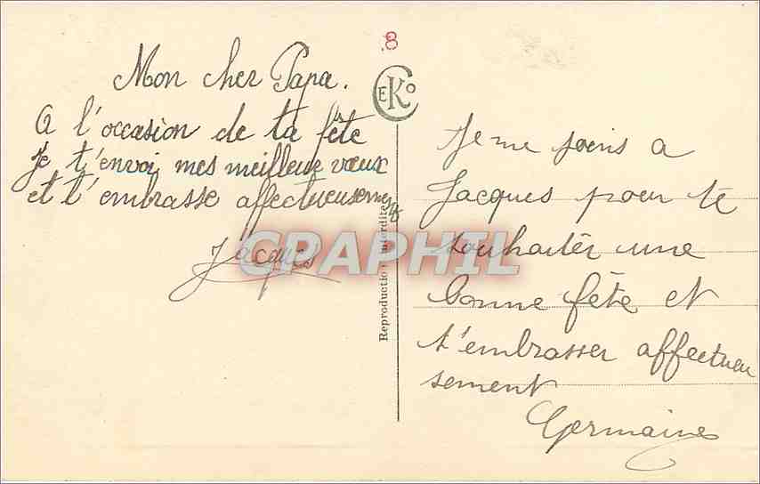 CPA Bonne fete Enfant — Rückseite