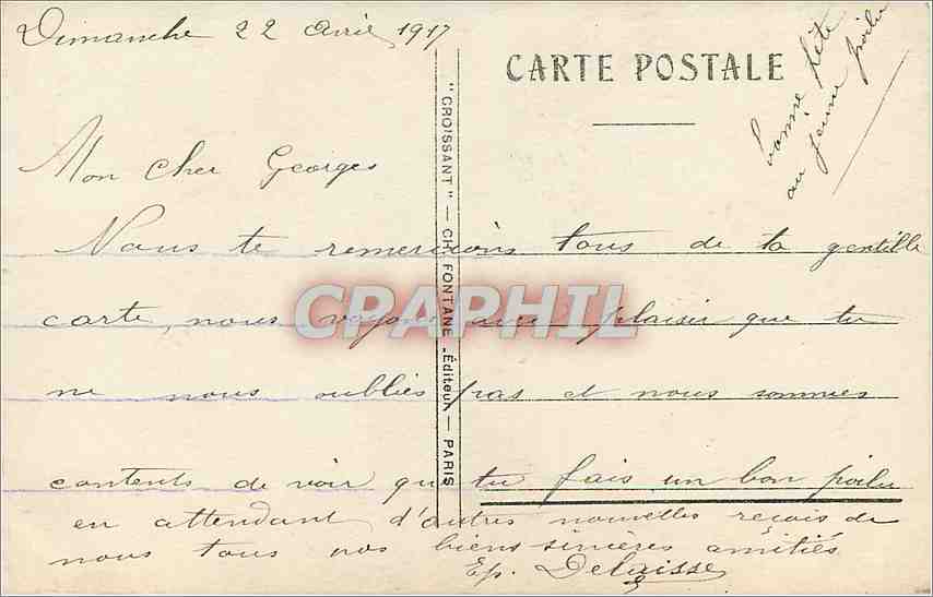 CPA Bonne fete Fleurs — Rückseite