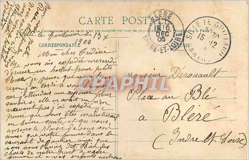 CPA Sille le Guillaume le Clocher  — Rückseite