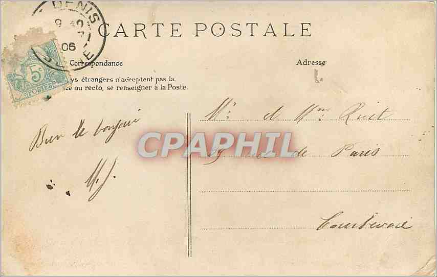 CPA Une declaration — Verso