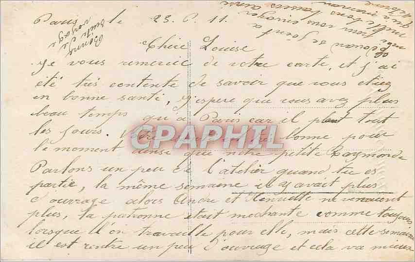CPA Amitie Sincere Femme — Verso