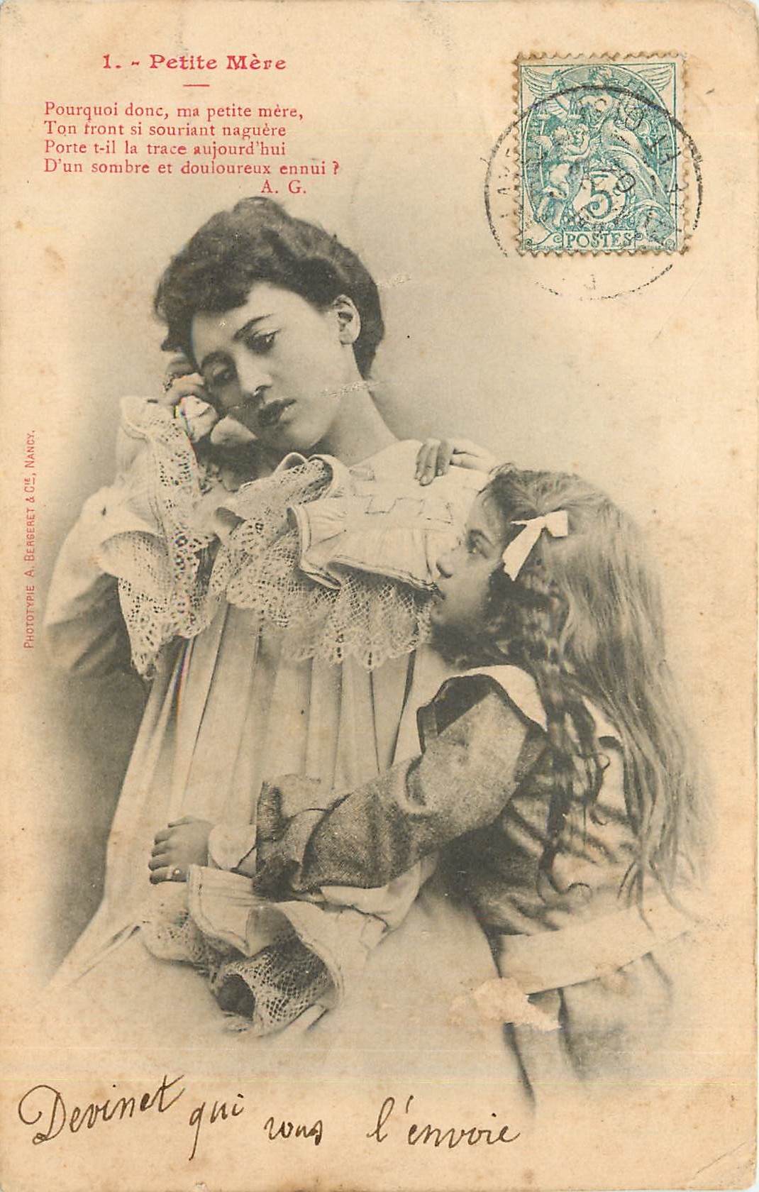 Petite Mère — Poème — Phototypie A. Bergeret & Cie, Nancy