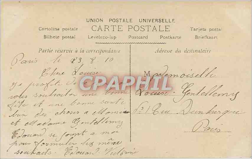 CPA Bonne fete  — Rückseite