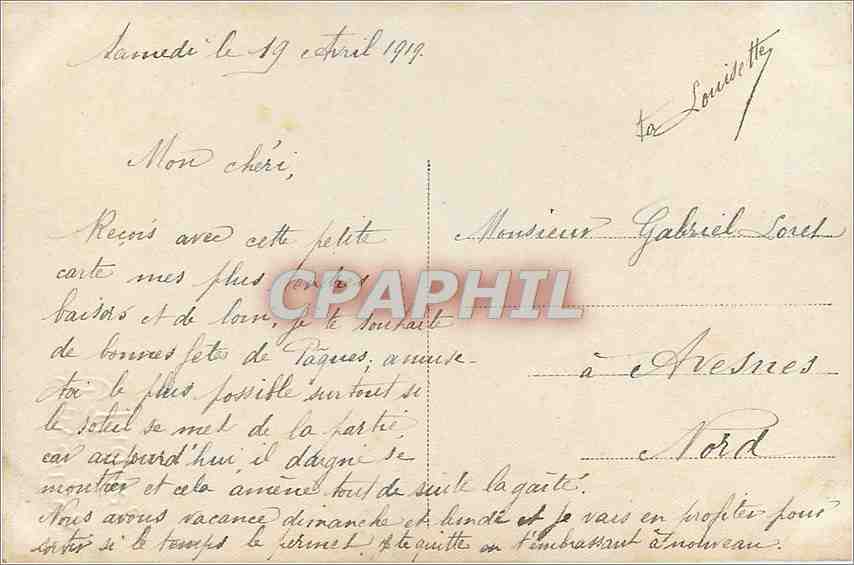 CPA Joyeuses Paques Femme — Rückseite