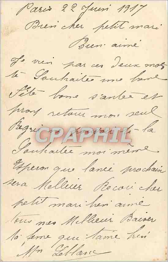 CPA Bonne fete  — Rückseite