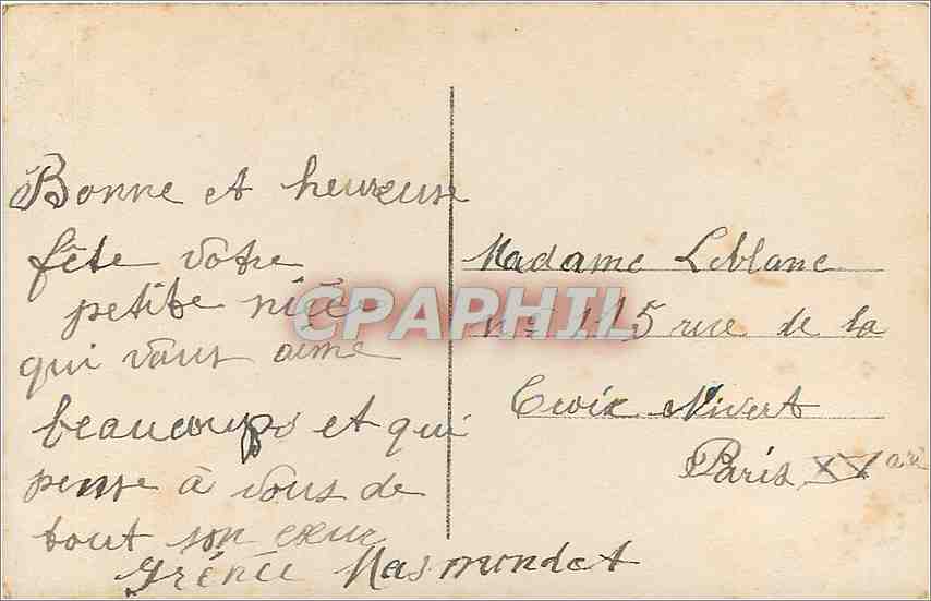 CPA Heureux Anniversaire  — Rückseite
