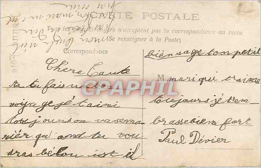 CPA Bonne fete  — Verso