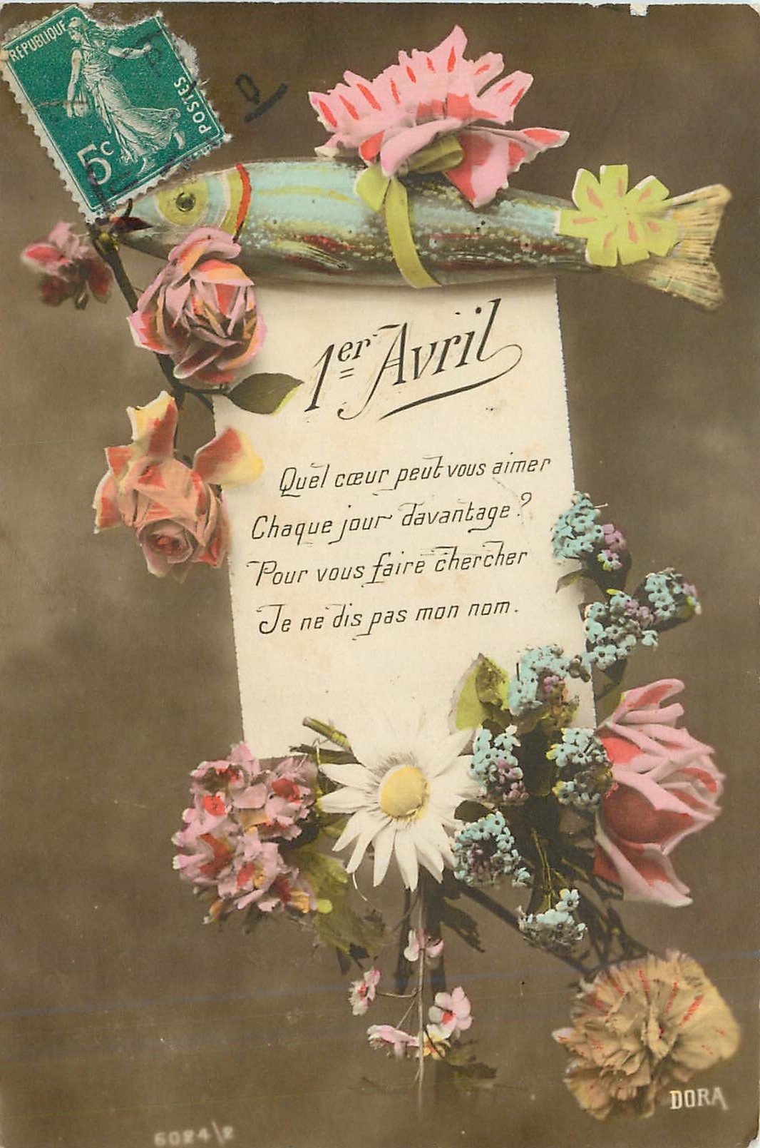 CPA 1er Avril Quel coeur peut vous aimer chaque jour davantage pour vous faire chercher je ne dis pa