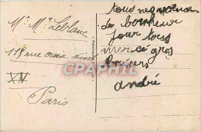 CPA Bonne Annee je vous offre de tout mon coeur mes voeux dans ce porte bonheur  — Rückseite