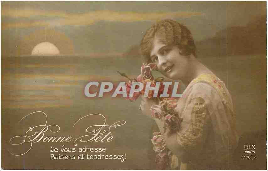 CPA Bonne fete je vous adresse baisers et tendresses 