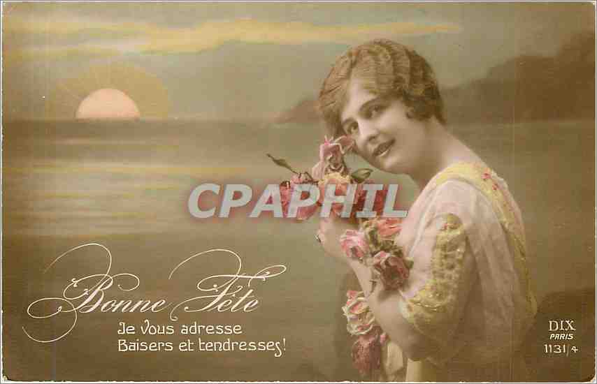 CPA Bonne fete je vous adresse baisers et tendresses 