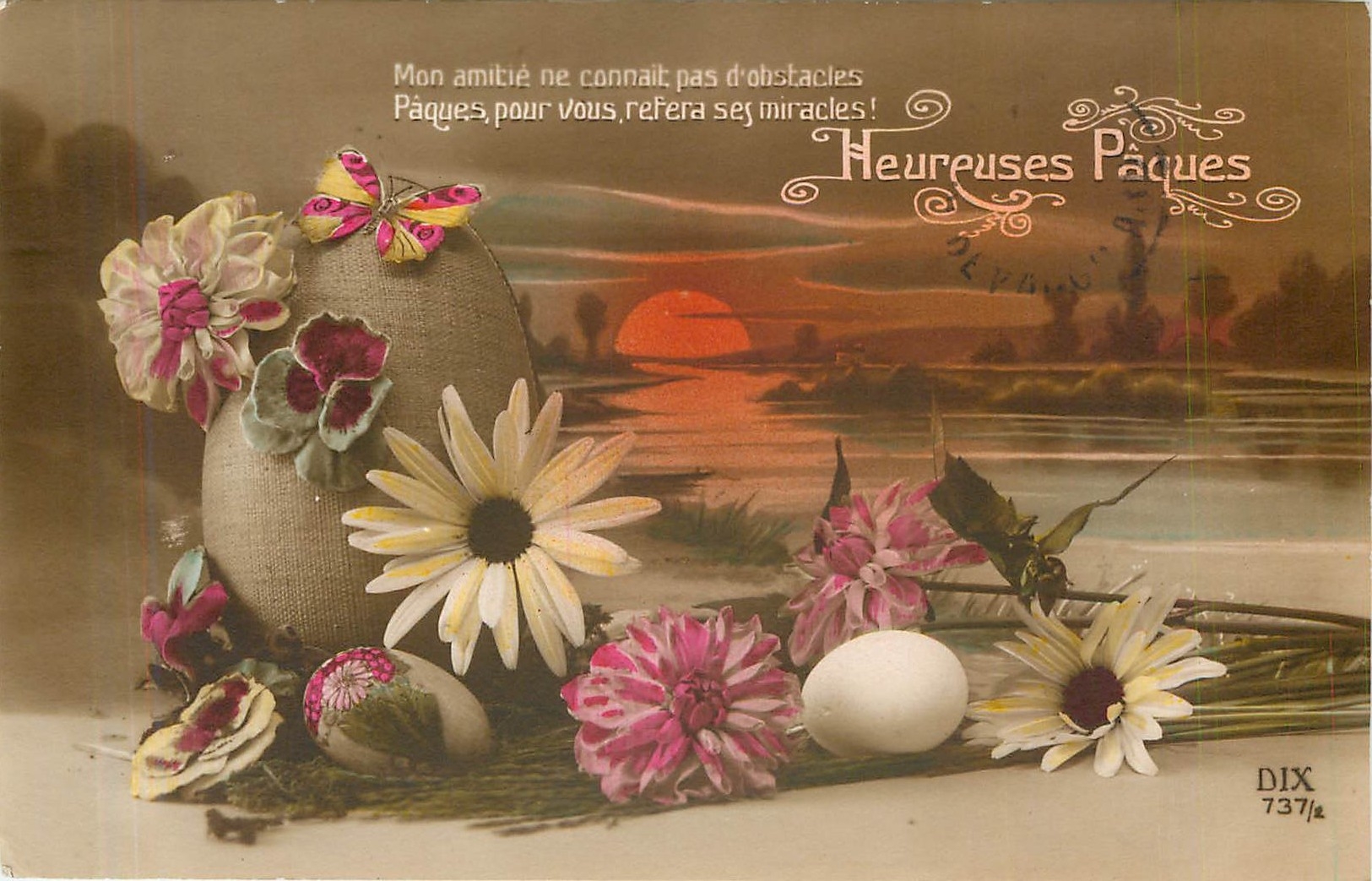 CPA Heureuses Paques 