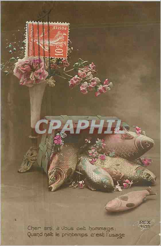 CPA Cher ami a vous cet hommage quand nait le printemps c'est l'usage 