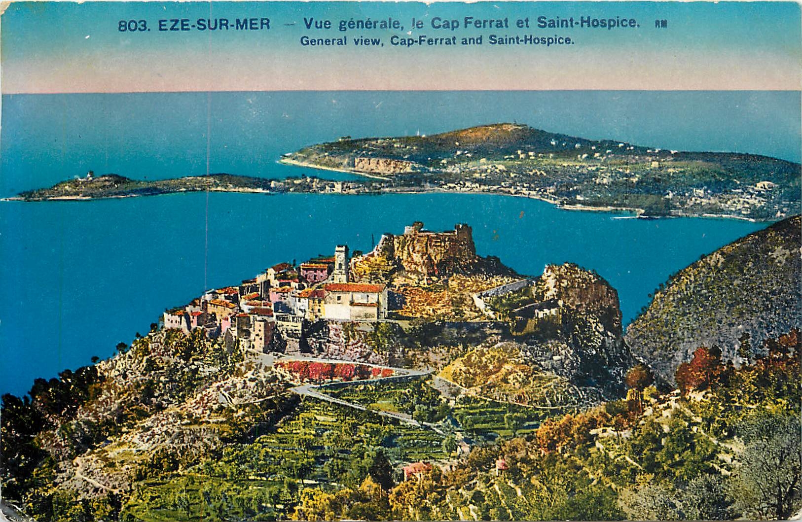 CPA Eze sur mer vue generale le Cap Ferrat et Saint Hospice 