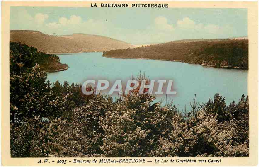 Le Lac de Guerlédan vers Caurel — Environs de Mûr-de-Bretagne — A.W. - 4005