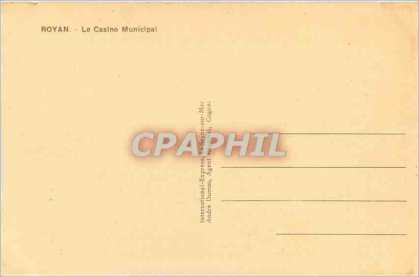 CPA Royan le Casino Municipal  — Back