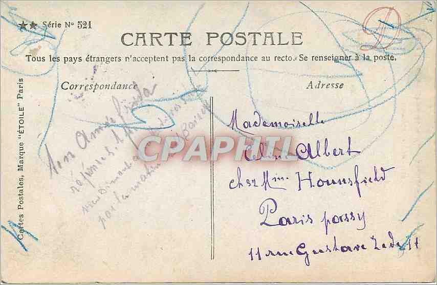 CPA Napoleon Intime Scene I une dame de la Cour promene le Roi de Rome  — Verso