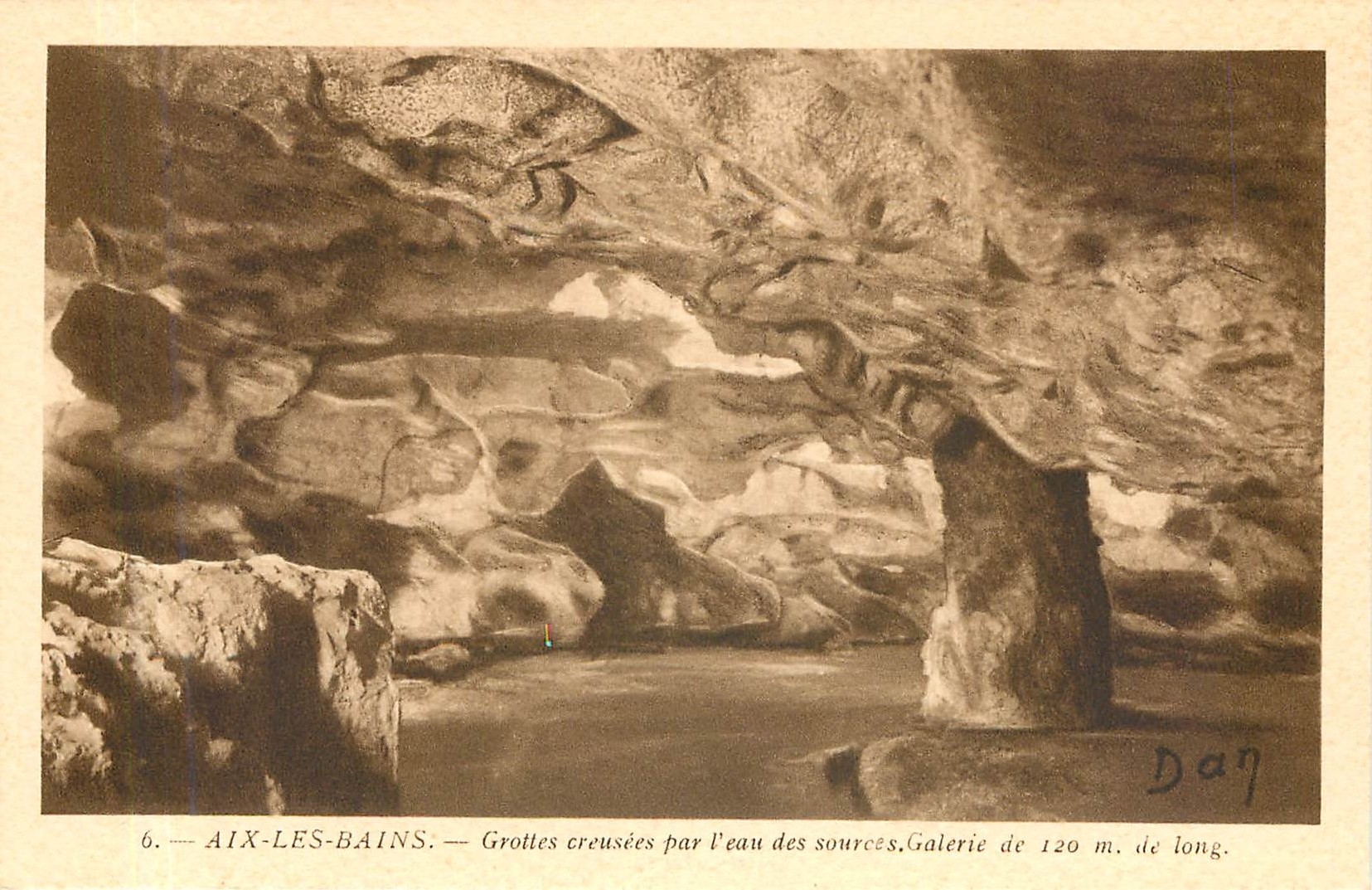 CPA Aix les Bains Grottes creusees par l'eau des sources galerie de 120 m de long 
