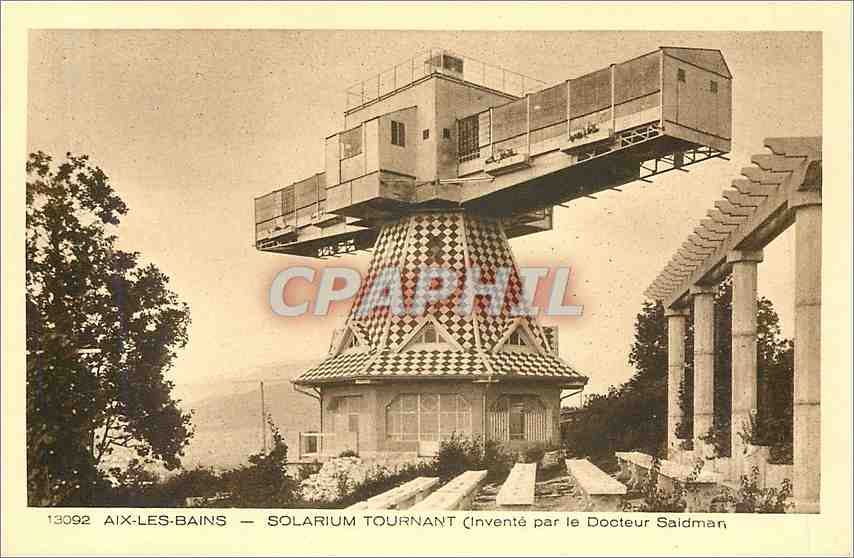 CPA Aix les Bains solarium tournant invente par le Docteur Saidman 