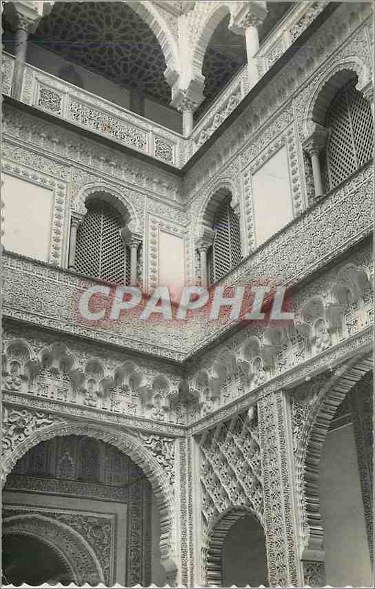 CPA Sevilla palais royaux detail de la cour des poupees 