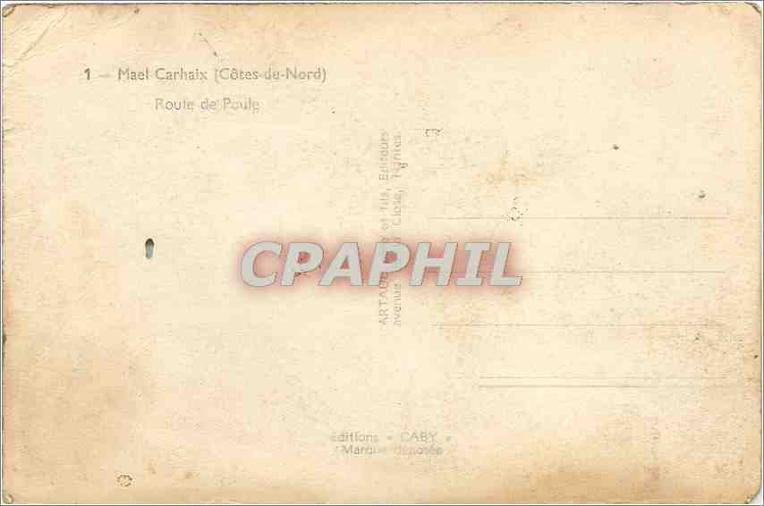 CPA Mael Carhaix Cotes de Nord Route de  — Rückseite