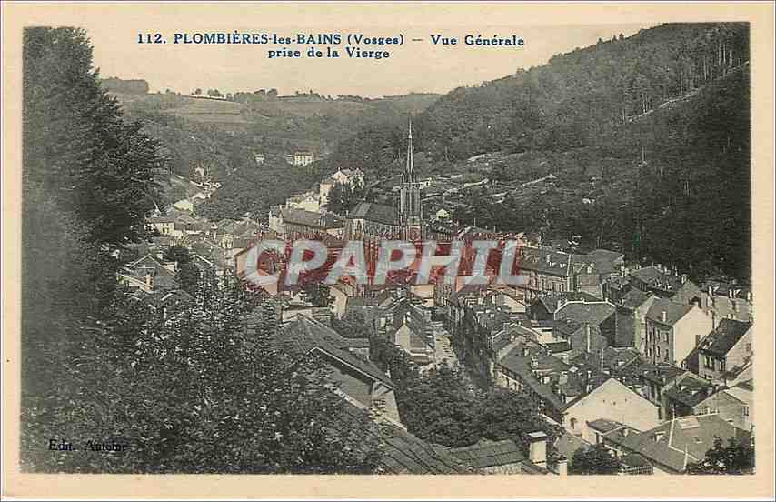 CPA Plombieres les Bains Vosges vue generale prise de la Vierge  — Verso