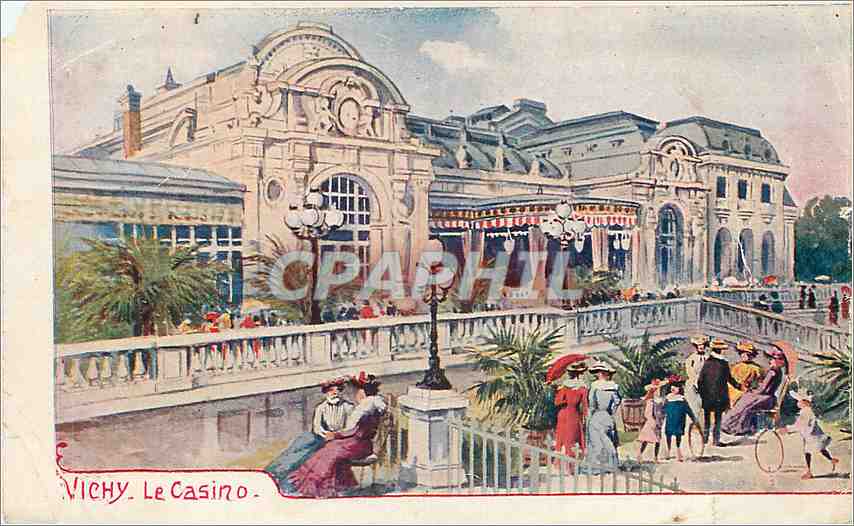 CPA Bains de 2e classe Vichy le Casino  — Rückseite