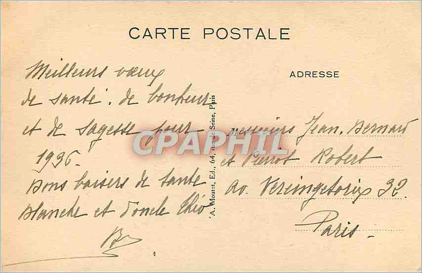 CPA Reynolds Le Petit Samuel Londres  — Verso