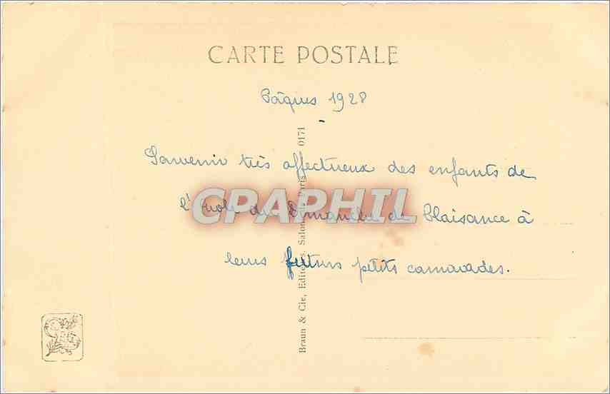 CPA Le Baiser Maternel Cabane — Verso