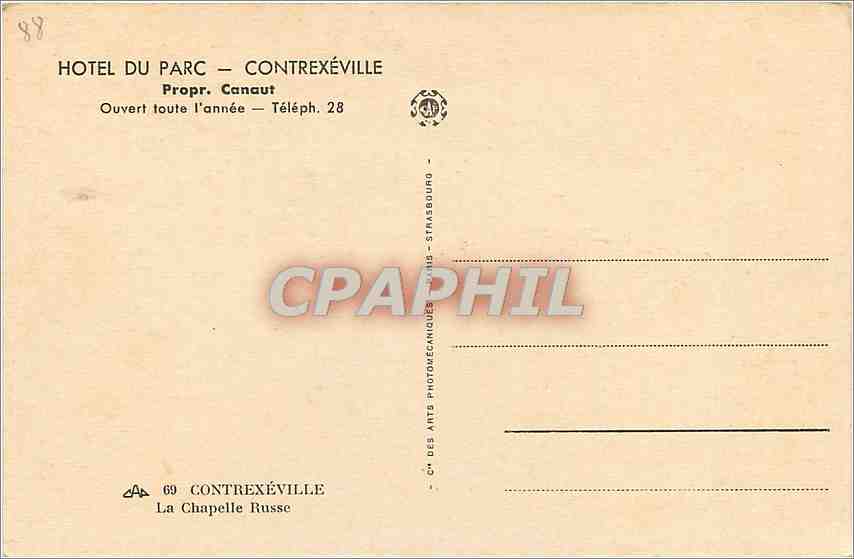 CPA Contrexeville la chapelle russe  — Rückseite