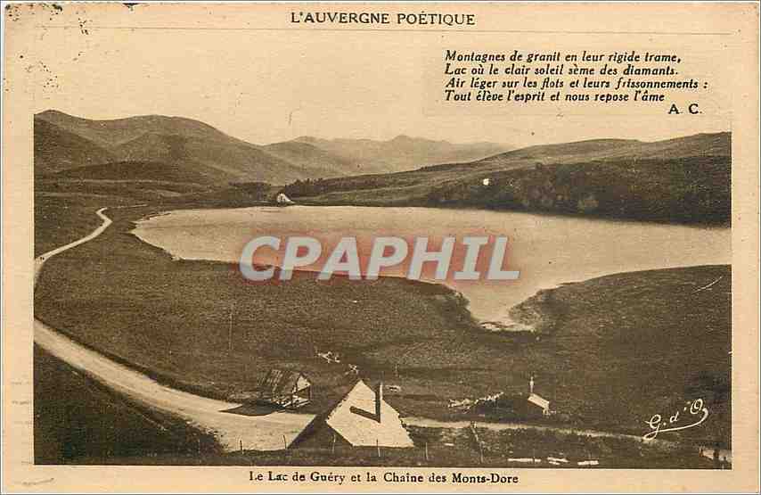 CPA L'Auvergne pittoresque le lac de Guery et la chaine des Monts Dore 
