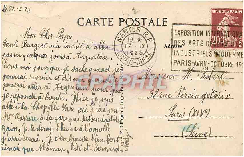 CPA Nantes La flace Louis XVI prise de la Catehdrale  — Verso