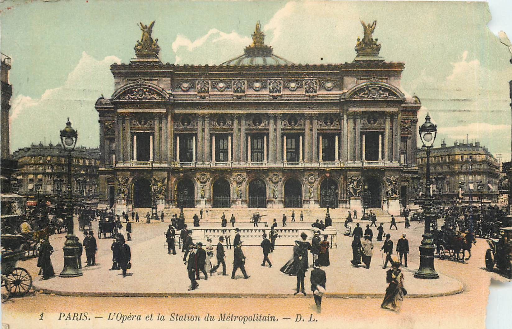 CPA Paris L'Opera et la Station du Metropolitain 