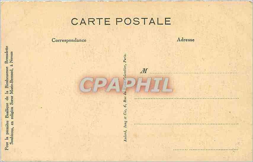 CPA La Bienheureuse Bernadette Soubirous dans sa chasse  — Rückseite