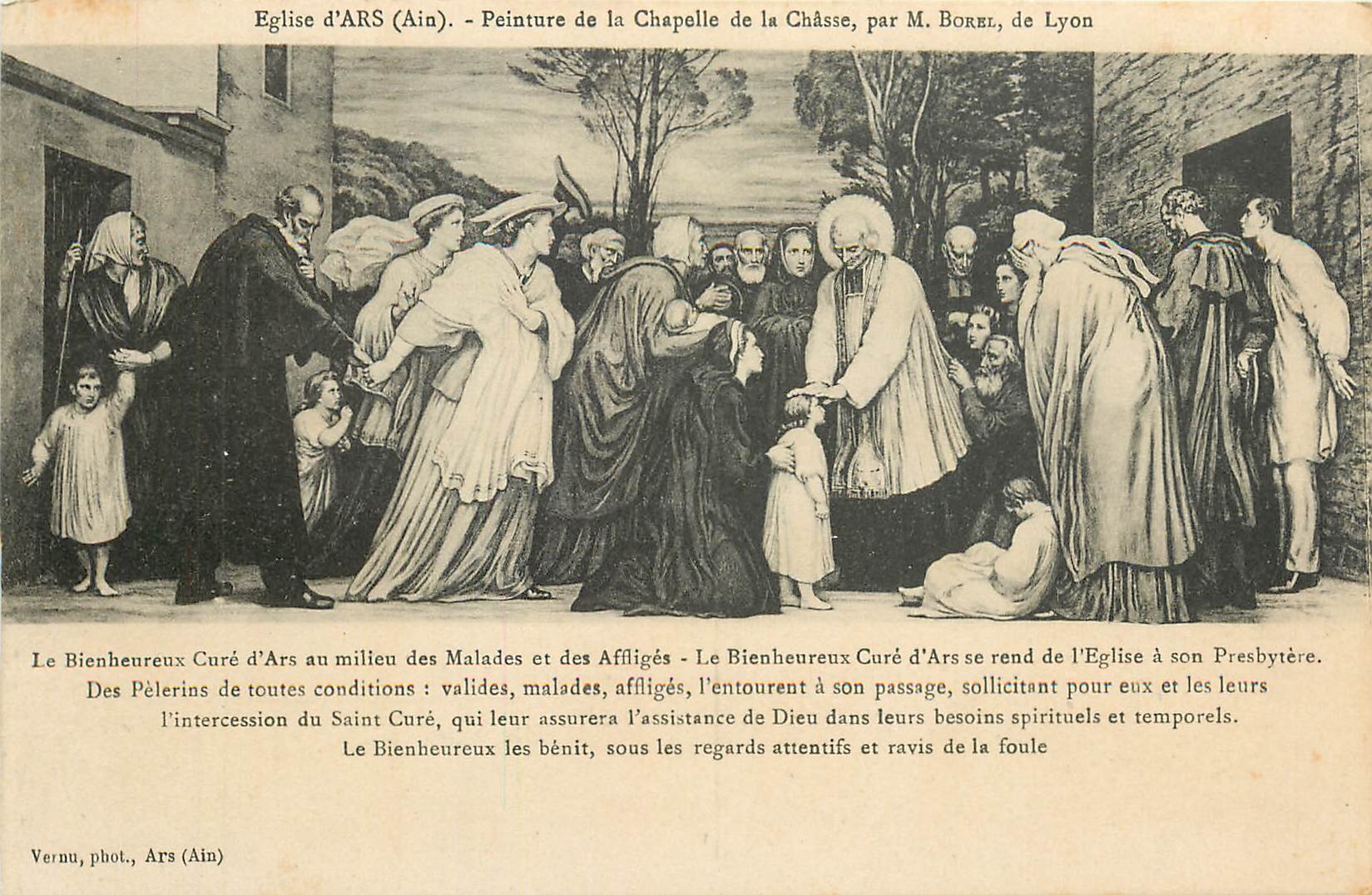 CPA Eglise d'Ars Ain Peinture de la Chapelle de la Chasse par M Borel de Lyon 