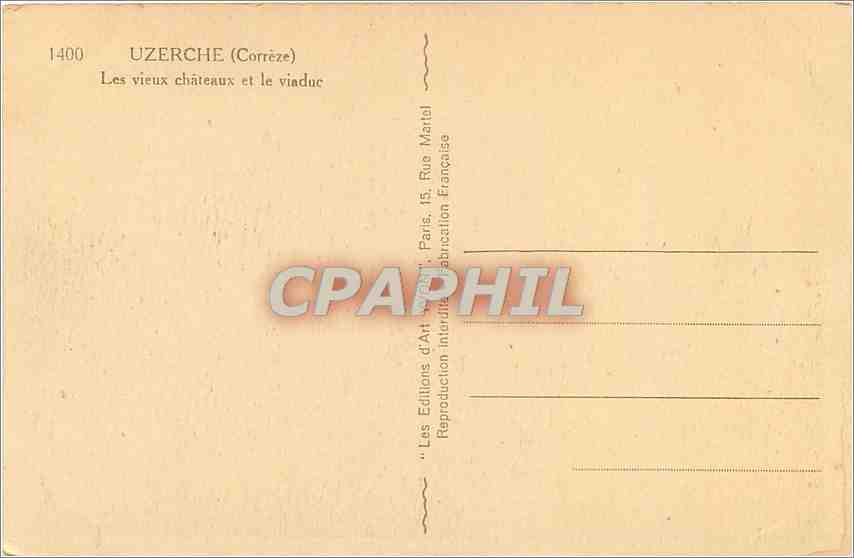 CPA Uzerche Correze les vieux chateau et le viaduc  — Rückseite