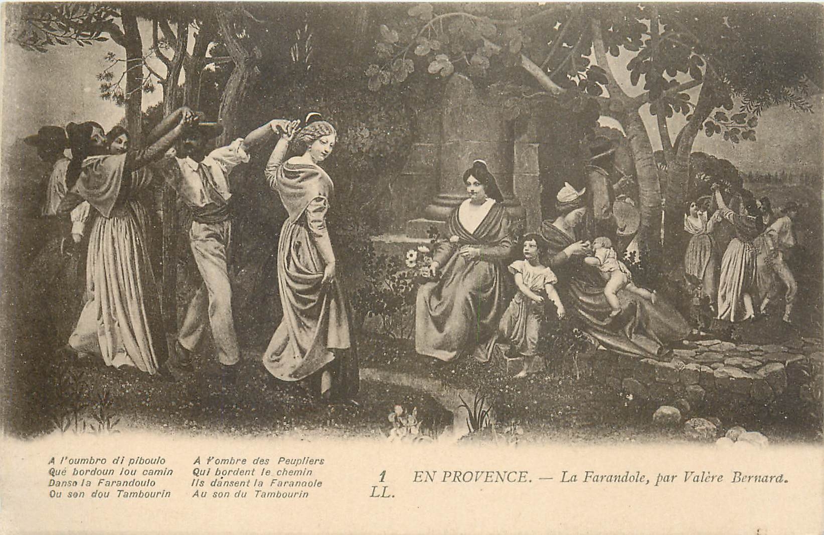 CPA En Provence la Farandole par Valere Bernard 