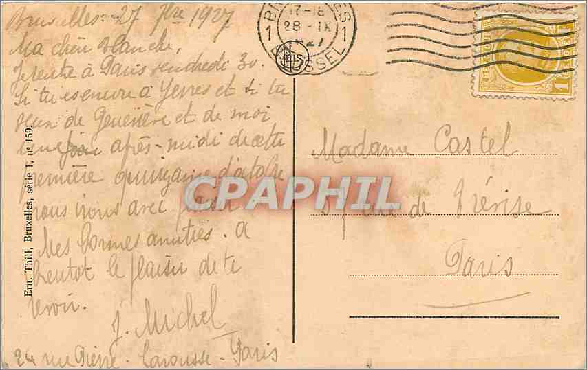 CPA Bruxelles Laeken monument erige au Soldat Inconnu francais tombe sur le sol belge guerre 1914 19 — Verso