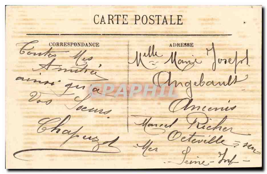 Le Havre CPA Dans les rochers (enfants) — Verso