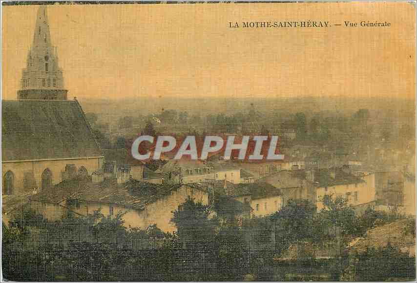 CPA La Mothe Saint Heray vue generale (carte toilée)