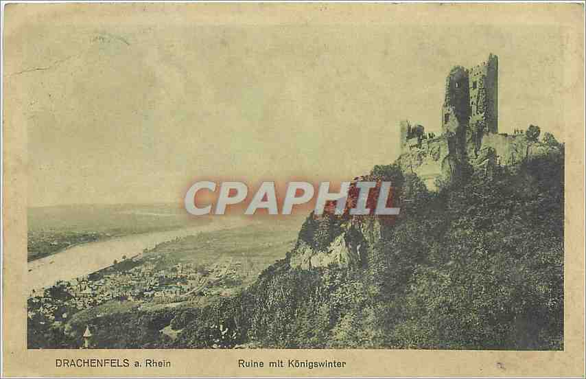CPA Drachenfels a Rhein Ruine mit Konigswinter 