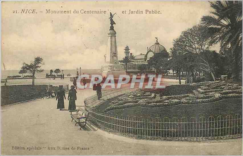 CPA Nice monument du Centenaire et jardin public 