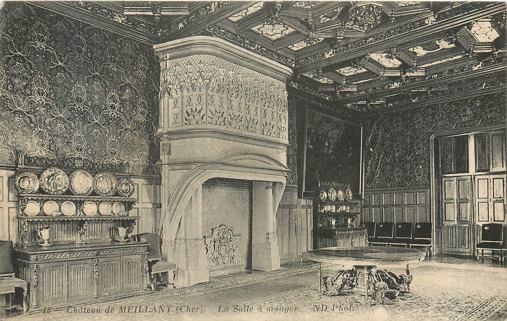 CPA Chateau de Meillant Cher la salle a manger 