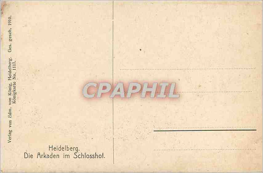 CPA Heidelberg die Arkaden im Schlosshof — Rückseite
