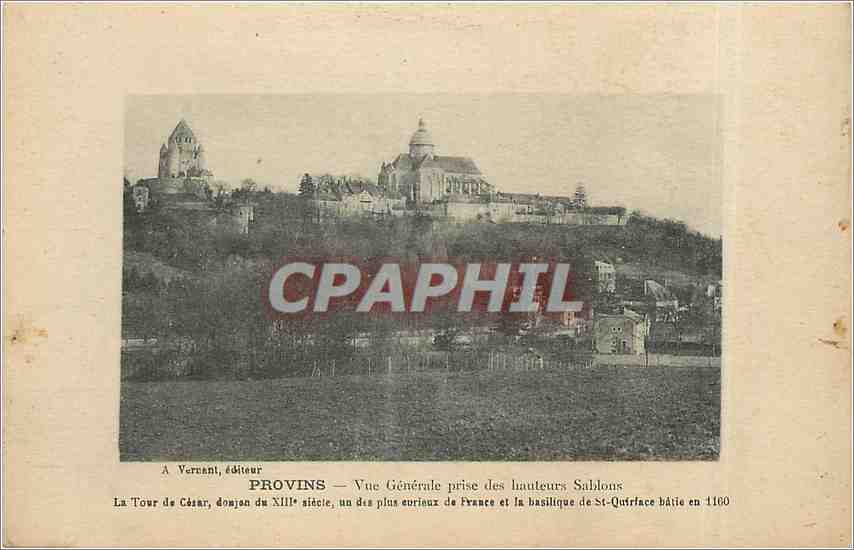 CPA Provins vue generae prise des hauteurs Sablons 