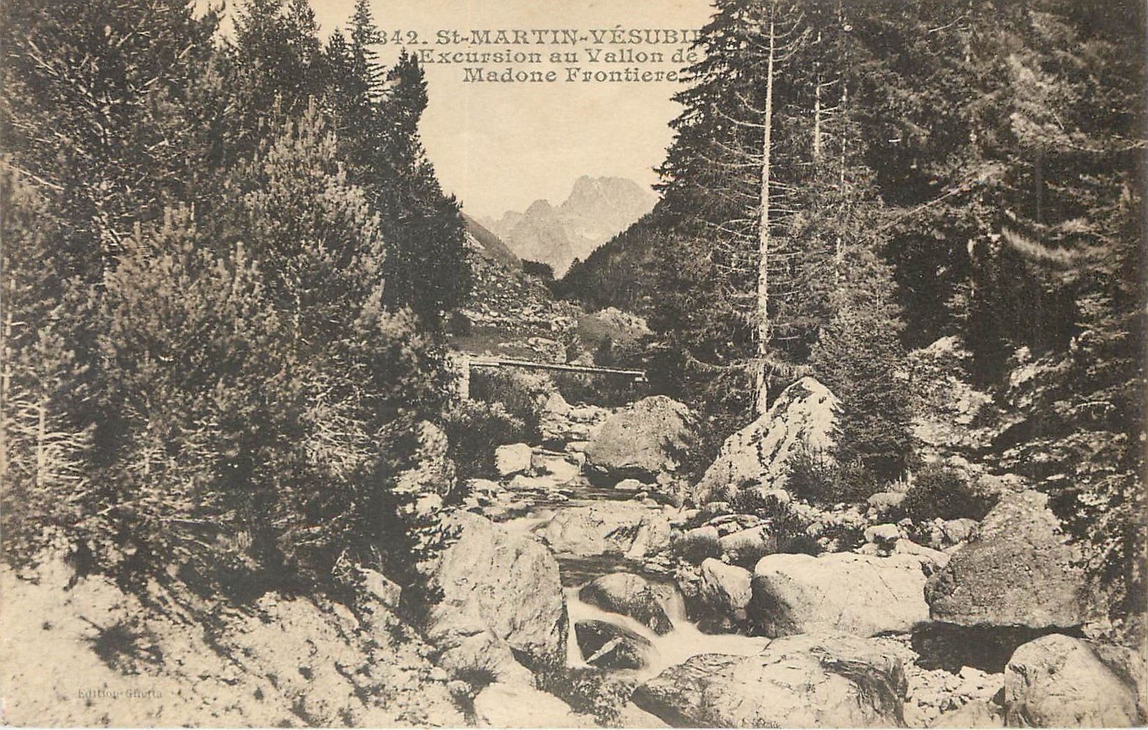 CPA St Martin Vesubie excursion au Vallon de Madone Frontiere 