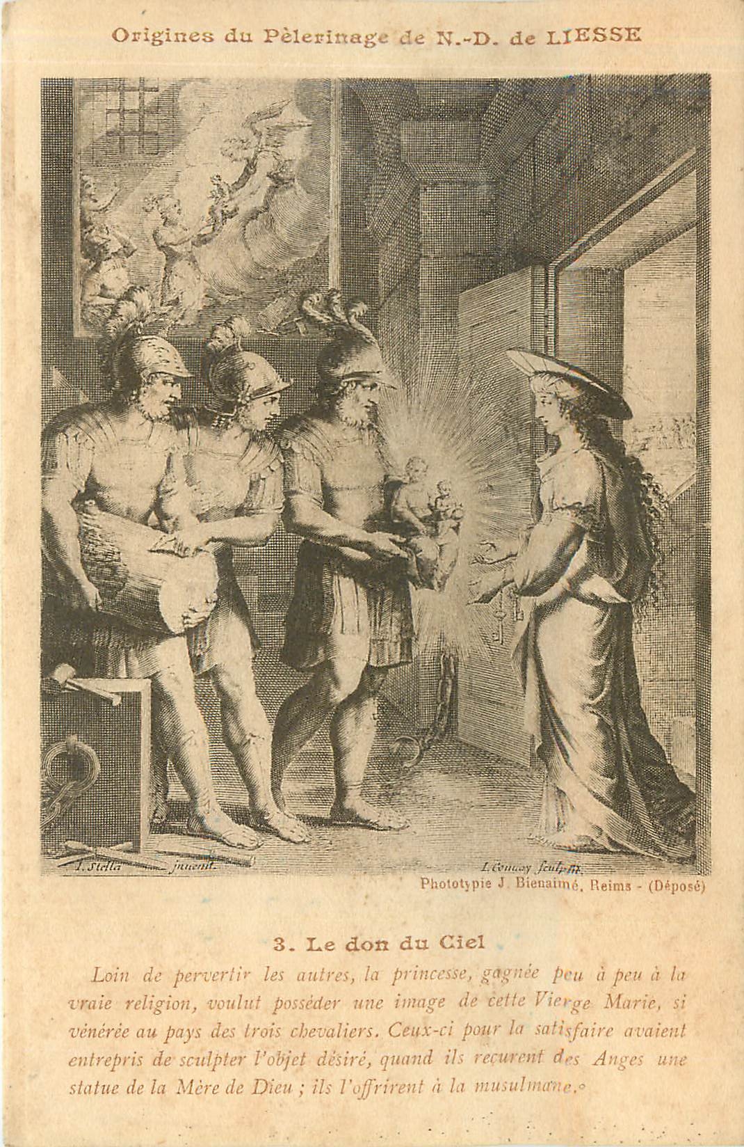 CPA Origines du Pelerinage de N D de Liesse Le don du Ciel 