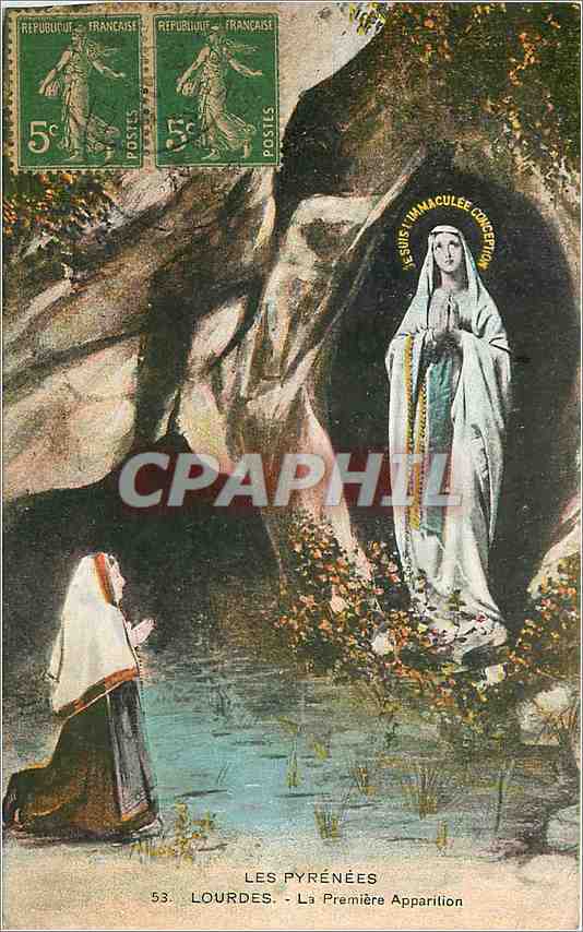 CPA Les Pyrenees Lourdes la premiere Apparition 